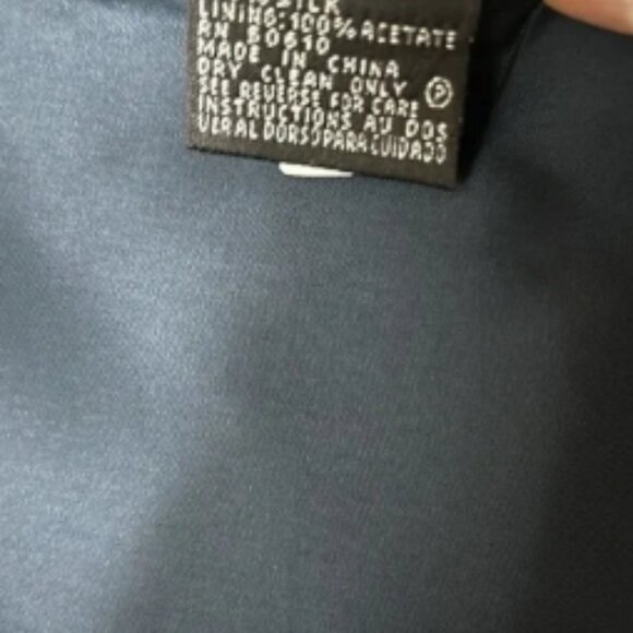 Vintage Kasper 100% Silk Navy Blue Jacket size 4 - Picture 5 of 5